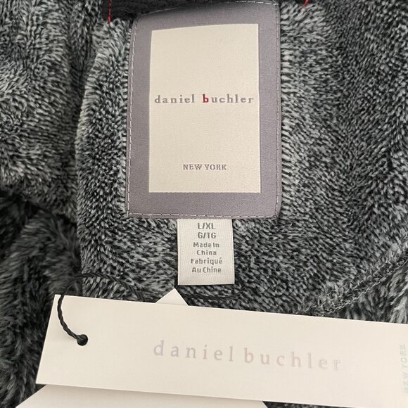 Daniel Buchler Shawl Collar Plush Tie Waist Polyester Robe Charcoal L/XL NWT - Picture 11 of 16